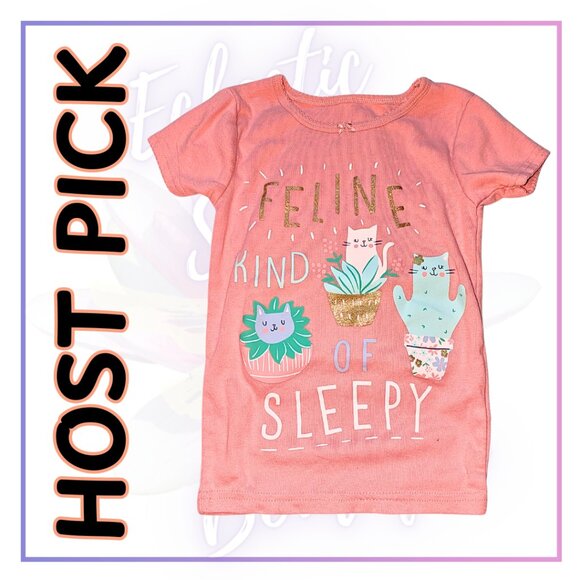 Carter's Girls Top Feline Cat Sleepy Design (Size 5 - See Pic) - Picture 5 of 12